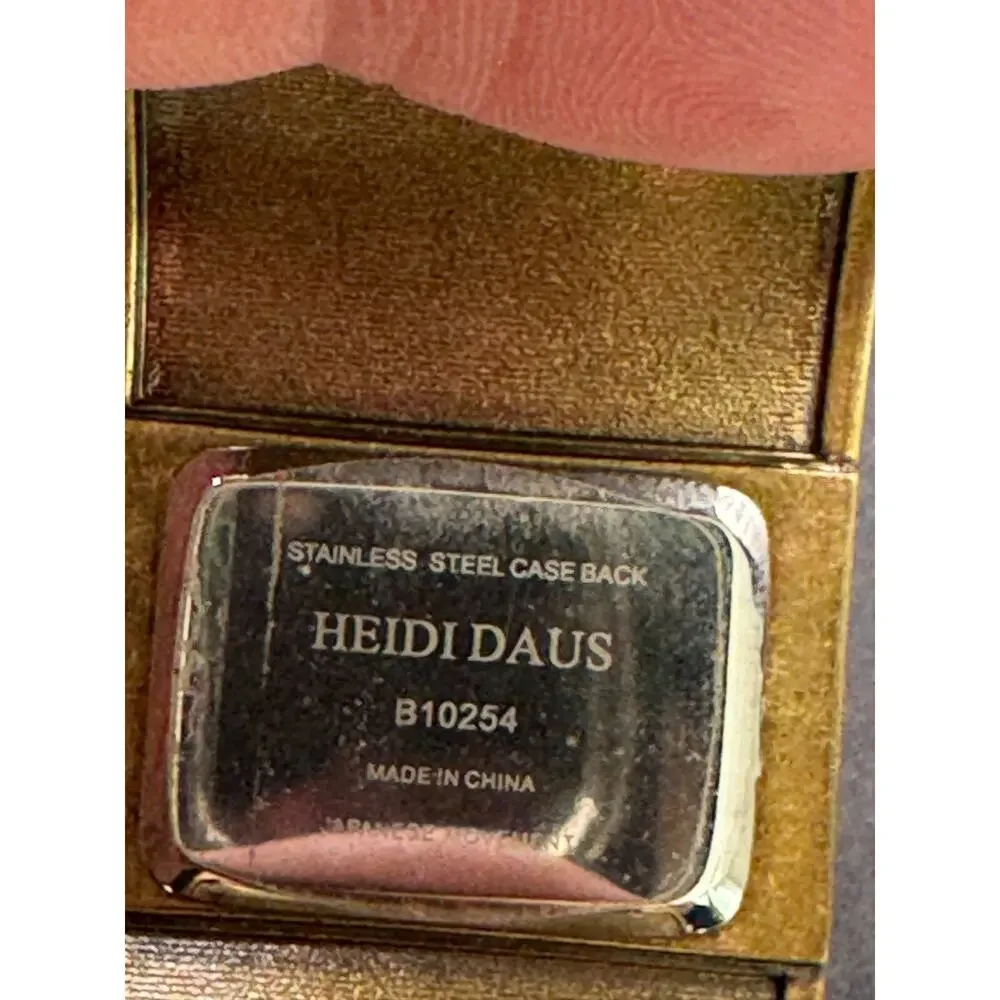 Vintage Heidi Daus B10254 Art Deco Multicolored Gems Cuff Watch Japan Quartz